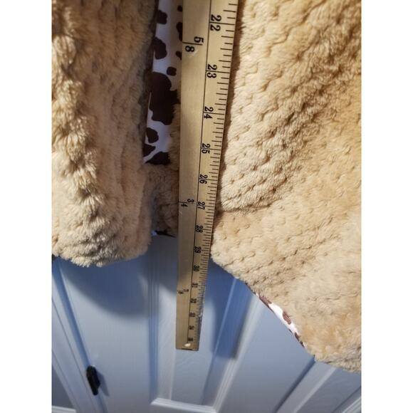 Simply Southern Women’s XXL Brown Cow Print Sherpa Fleece Pullover Sweatshirt - Picture 4 of 7